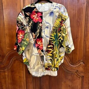 Vintage print patchwork top